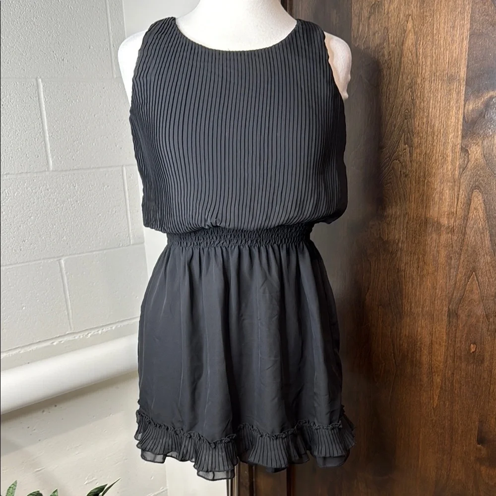 Disney D Signed Girls Black Dress with Ruffle Detail Size L Girls